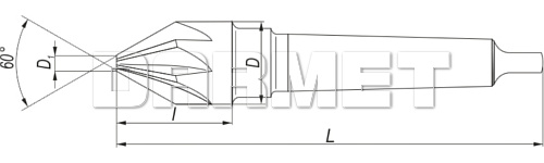 Pogłębiacz stożkowy 60°, DIN 334-B HSS - FENES (0641-261-210-...)