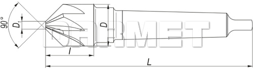 Pogłębiacz stożkowy 90° z chwytem walcowym, DIN 335-B HSS - FENES (0641-261-211-...)