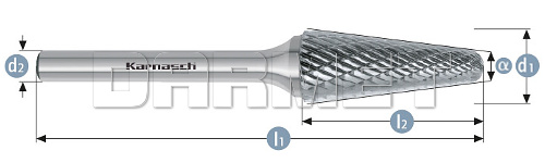 Pilnik obrotowy stożkowy z czołem kulistym - Karnasch (113081)