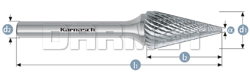 Pilnik obrotowy stożkowy ostry - Karnasch (113091)