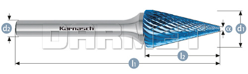 Pilnik obrotowy stożkowy ostry - Karnasch (115091)