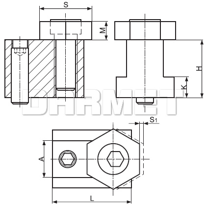 Docisk boczny do rowków teowych RLB - METALIMPEX