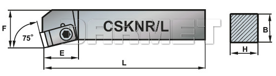 Nóż tokarski składany do ceramicznych płytek wieloostrzowych do toczenia zewnętrznego: CSKNL-2525-M12L - PAFANA