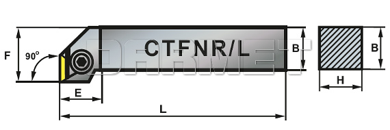 Nóż tokarski składany do toczenia zewnętrznego: CTFNR-3232-22 - PAFANA