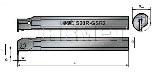 Nóż tokarski składany do rowkowania wewnętrznego : S32S-GSL-3 - PAFANA