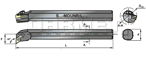 Nóż tokarski składany do toczenia wewnętrznego: S32U-MDUNL-15 - PAFANA