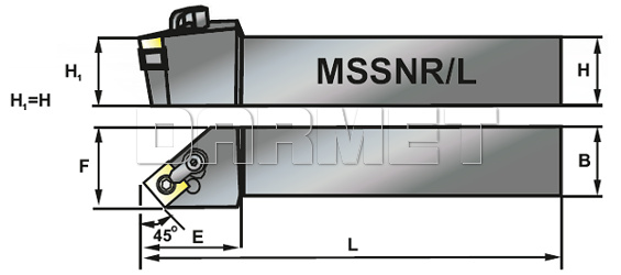 Nóż tokarski składany do toczenia zewnętrznego: MSSNR-4040-R19