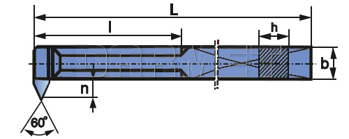 Nóż tokarski do gwintu wewnętrznego lewy ze stali szybkotnącej NNGd, wielkość 1616 - PAFANA