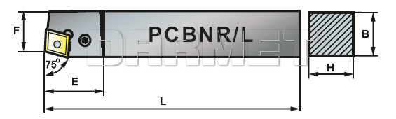 Nóż tokarski składany do toczenia zewnętrznego: PCBNR-2525-12K