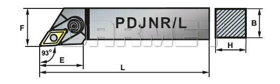 Nóż tokarski składany do toczenia zewnętrznego: PDJNL-3225-15