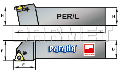 Nóż tokarski składany do gwintowania zewnętrznego : PEL-2525M-22K - PAFANA