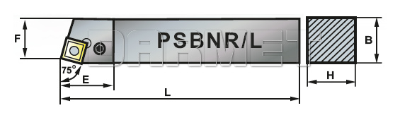 Nóż tokarski składany do toczenia zewnętrznego: PSBNL-3225-12K