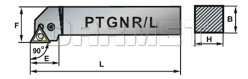 Nóż tokarski składany do toczenia zewnętrznego: PTGNL-2525-16K