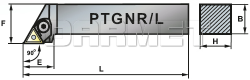 Nóż tokarski składany do toczenia zewnętrznego: PTGNL-3232-22