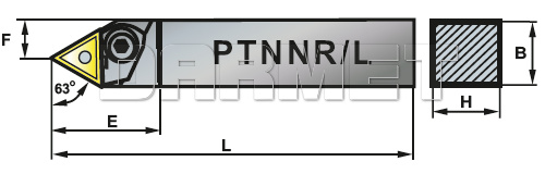 Nóż tokarski składany do toczenia zewnętrznego: PTNNL-3225-22