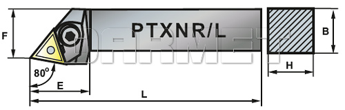 Nóż tokarski składany do toczenia zewnętrznego: PTXNL-3232-22