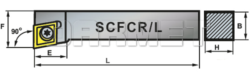 Nóż tokarski składany do toczenia zewnętrznego: SCFCR-0808-06 - PAFANA