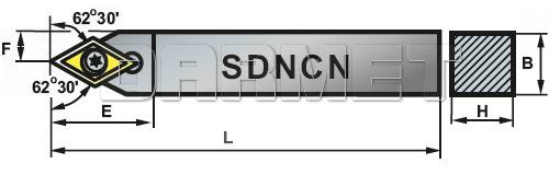 Nóż tokarski składany do toczenia zewnętrznego: SDNCN-1212-11 - PAFANA
