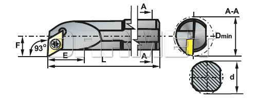 Nóż tokarski składany do toczenia wewnętrznego: S12M-SDUCR-07- PAFANA