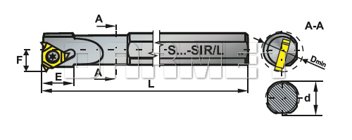 Nóż tokarski składany do gwintowania : S12M-SIR-11 - PAFANA