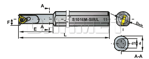Nóż tokarski składany do gwintowania : S1016M-SIL-11 - PAFANA