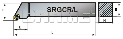 Nóż tokarski składany do toczenia zewnętrznego: SRGCR-3232-P20 - PAFANA