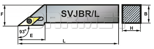 Nóż tokarski składany do toczenia zewnętrznego: SVJBR-2525-16 - PAFANA
