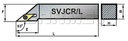 Nóż tokarski składany do toczenia zewnętrznego: SVJCR-2525-16 - PAFANA