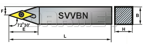 Nóż tokarski składany do toczenia zewnętrznego: SVVBN-3225-16 - PAFANA