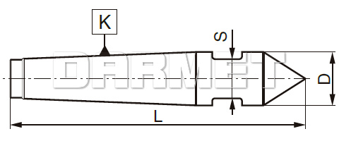 Kieł tokarski stały zewnętrzny z płaską pod klucz - Morse 1 - ZM KOLNO (Typ 8720)