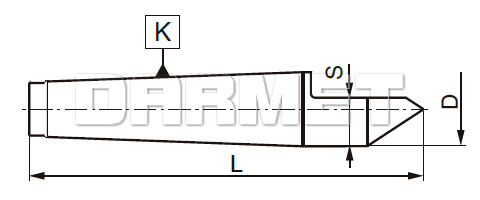 Kieł tokarski stały zewnętrzny ze ścięciem - Morse 0 - ZM KOLNO (Typ 8730)