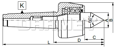 Kieł tokarski obrotowy precyzyjny - Morse 3RL - ZM KOLNO (Typ 8811R)