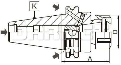 Oprawka zaciskowa do tulejek ER32 - DIN40 - 160MM - ZM KOLNO (Typ 7617)