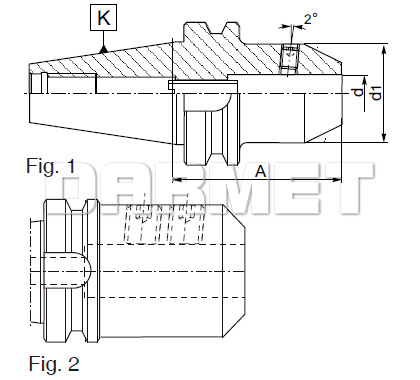 Oprawka zaciskowa typu Whistle-Notch BT50 - 40MM - 120MM - ZM KOLNO (Typ 7629)