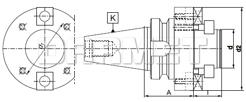 Trzpień frezarski do głowic frezarskich BT40 - 60MM - ZM KOLNO (Typ 2826)