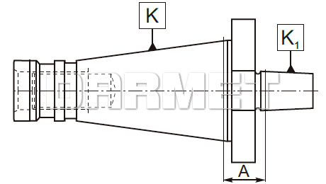 Trzpień wiertarski do uchwytów ze stożkiem ISO40 - B22 - BISON (Typ 5370)