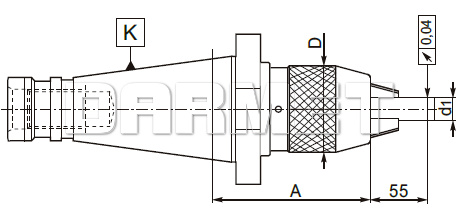Trzpień z uchwytem wiertarskim bezkluczykowym ISO50; 1-13MM - ZM KOLNO (Typ 7657)