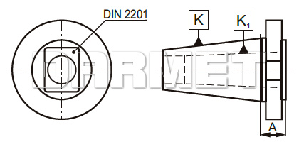 Tuleja redukcyjna ISO50 - Morse MS3A z gwintem - ZM KOLNO (Typ 1653)