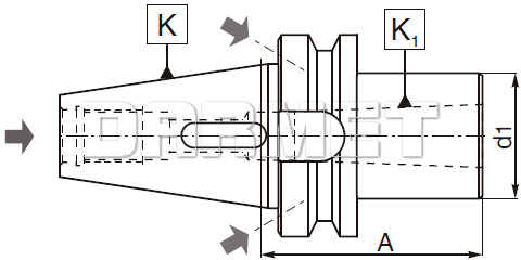 Tuleja redukcyjna BT50 - MS3 - 65MM - ZM KOLNO (Typ 1661 AD+B)