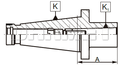 Tuleja redukcyjna ISO50 - Morse MS5A z gwintem - ZM KOLNO (Typ 1676)