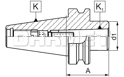 Tuleja redukcyjna BT40 - MS1 - 50MM z gwintem - ZM KOLNO (Typ 1694)