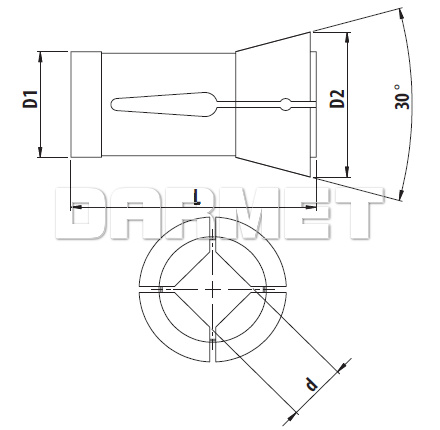 Tulejka zaciskowa automatowa z gniazdem kwadratowym - ZM KOLNO (Typ 3010 K) 40 mm