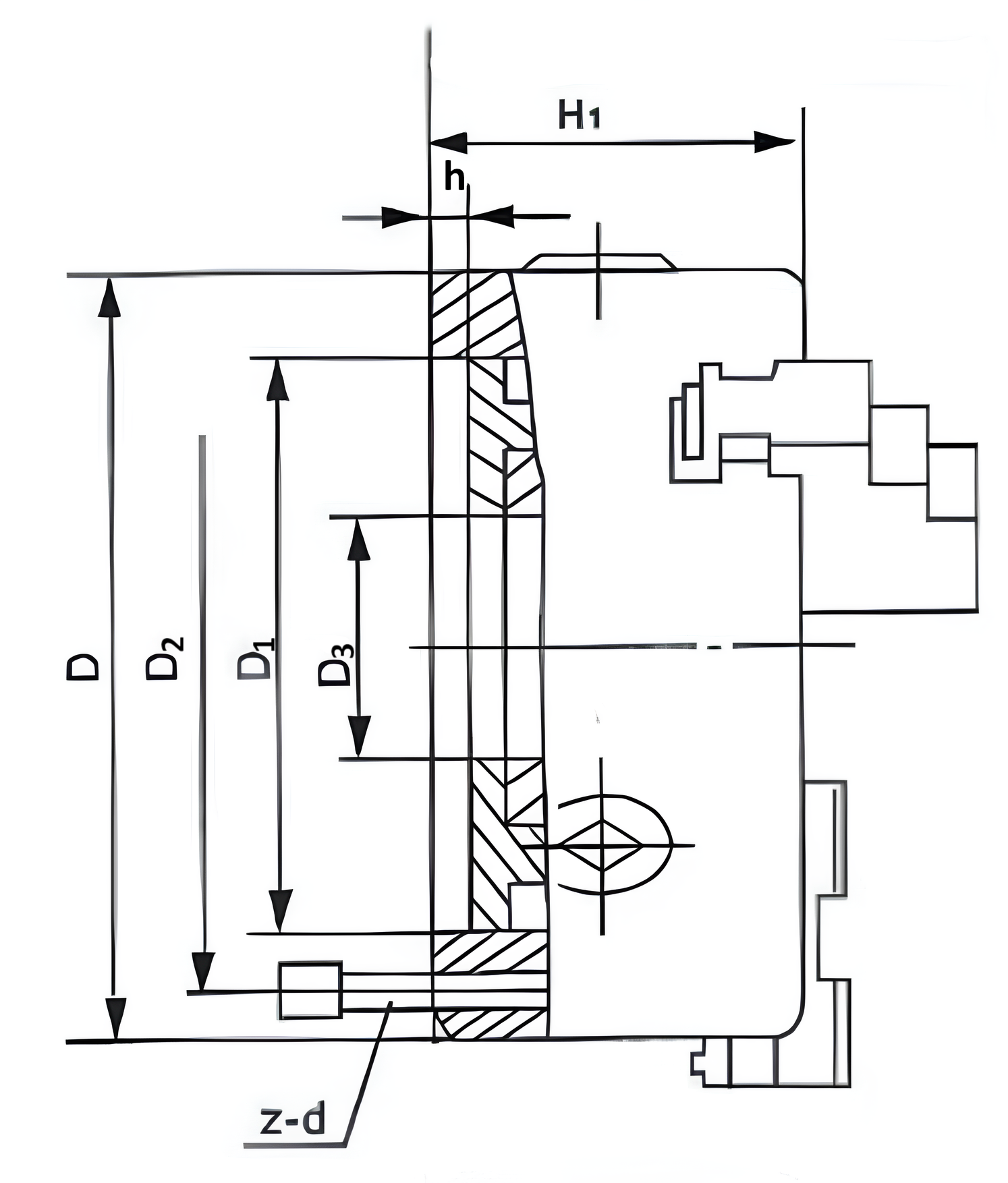 uchwyt tokarski żeliwny 3-szczękowy DARMET