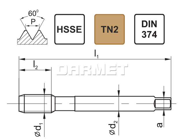 Rysunek techniczny gwintownika FANAR 800X DIN374