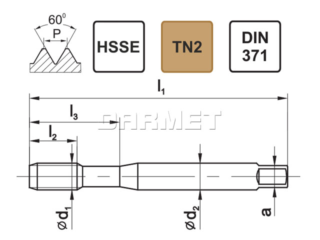 Gwintownik zunifikowany, UNC, ANSI B-1.1 