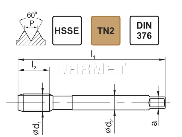 Rysunek techniczny gwintownika FANAR 800X DIN376