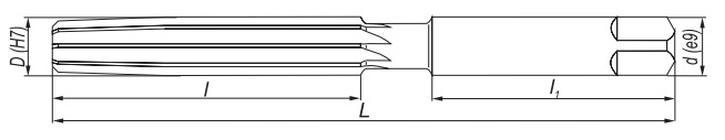 Rysunek techniczny rozwiertaka DIN206-A