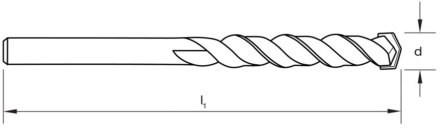 Wiertło uniwersalne - rysunek techniczny.