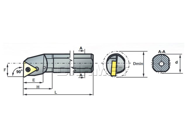 noż tokarski A20Q-STFCR11 - rysunek techniczny