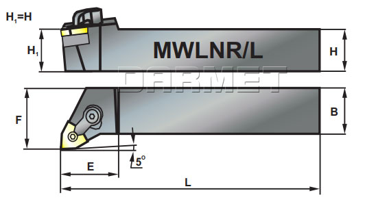 nóż tokarski MWLNR-3232-P08 - rysunek techniczny